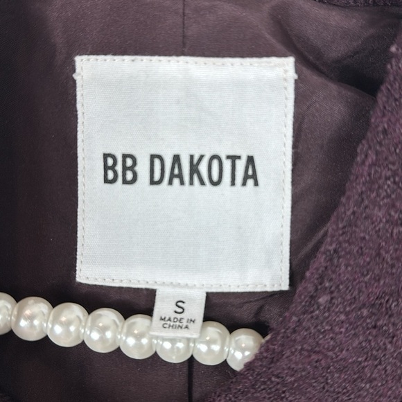 BB Dakota Purple Asymmetrical Zip Wool Jacket Small - Picture 5 of 8